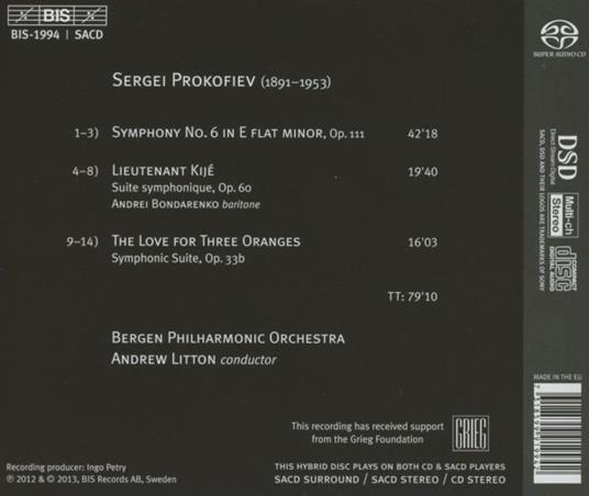 Sinfonia n.6 - CD Audio di Sergei Prokofiev - 2