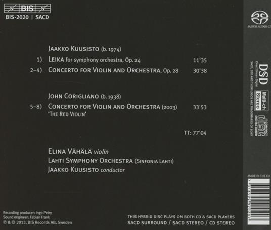 Concerto per violino "The Red Violin" - CD Audio di John Corigliano - 2