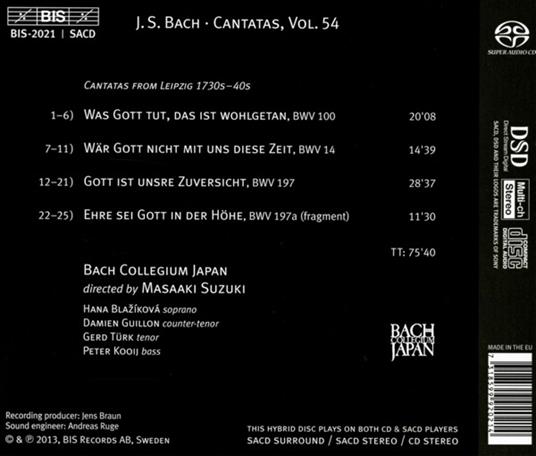 Cantate vol.54 - SuperAudio CD ibrido di Johann Sebastian Bach - 2