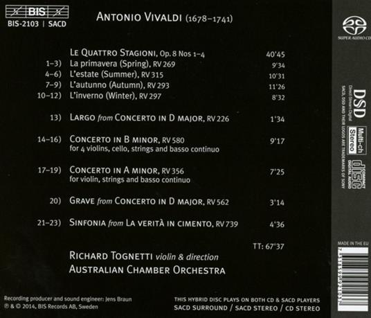 Four Seasons - SuperAudio CD di Antonio Vivaldi - 2