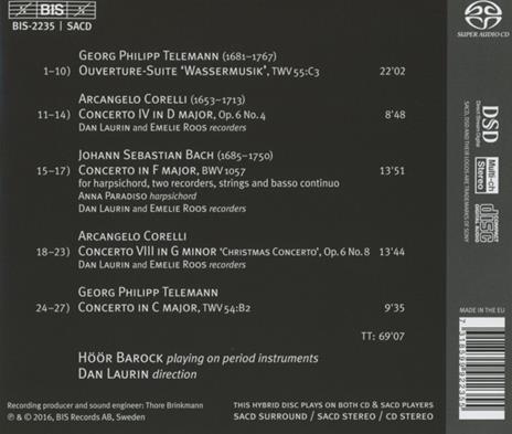 Overture (Suite) TWV 55:C3 "Hamburger Ebb und Fluth", Concerto TWV 54:B2 - SuperAudio CD di Georg Philipp Telemann - 2