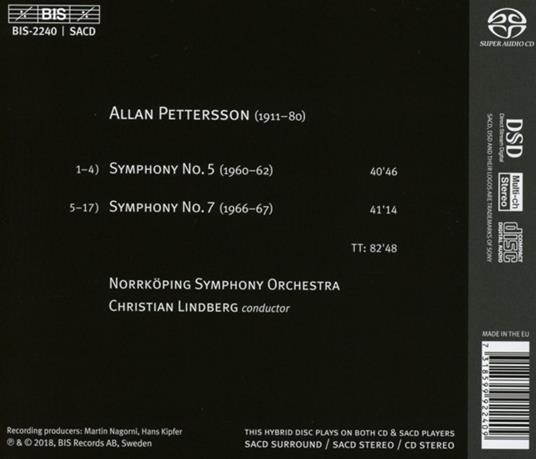Sinfonie n.5, n.7 - SuperAudio CD di Allan Pettersson - 2