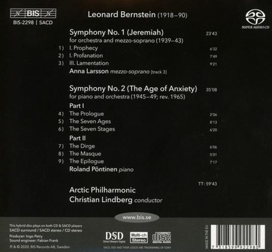 Sinfonia n.1 - SuperAudio CD di Leonard Bernstein,Anna Larsson,Christian Lindberg,Arctic Philharmonic - 2