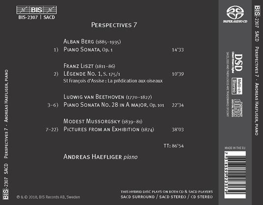 Perspectives 7 - SuperAudio CD di Ludwig van Beethoven,Alban Berg,Franz Liszt,Modest Mussorgsky,Andreas Haefliger - 2