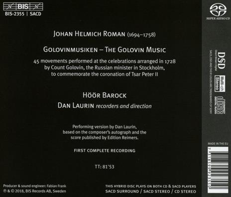 Golovin Musiken - SuperAudio CD di Johan Helmich Roman - 2