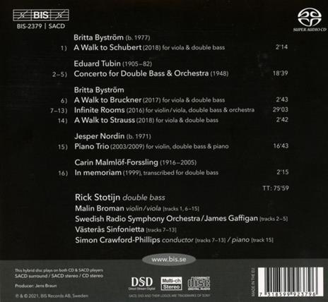 Back to Stockhome. Works for Double Bass - SuperAudio CD di Rick Stotijn - 2