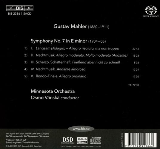 Sinfonia n.7 - CD Audio di Gustav Mahler - 2