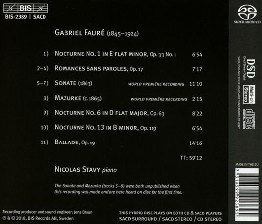 Musica per pianoforte - SuperAudio CD di Gabriel Fauré - 2