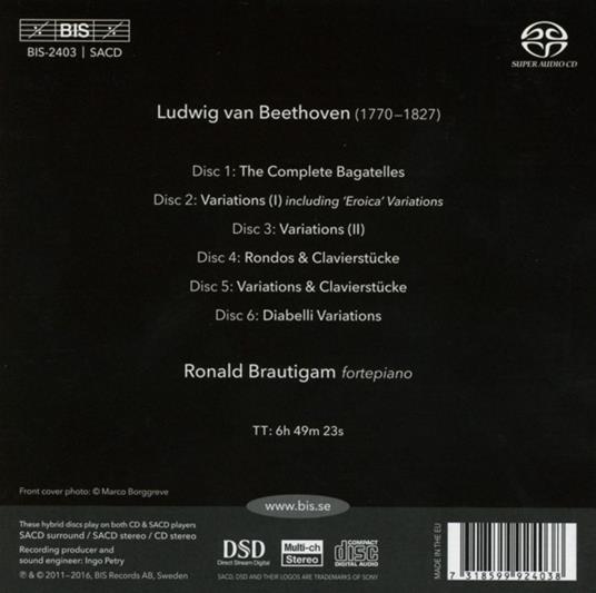 Variazioni e Bagatelle complete - SuperAudio CD ibrido di Ludwig van Beethoven,Ronald Brautigam - 2