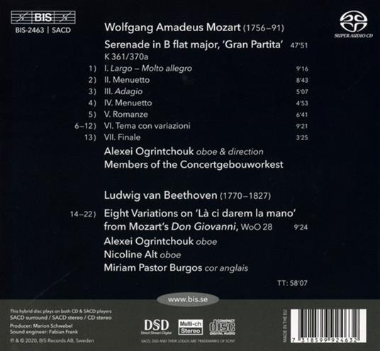 Mozart. Gran Partita -Sacd- - SuperAudio CD di Alexei Ogrintchouk - 2