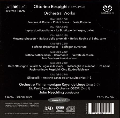 Orchestral Works - CD Audio di Ottorino Respighi,John Neschling - 2