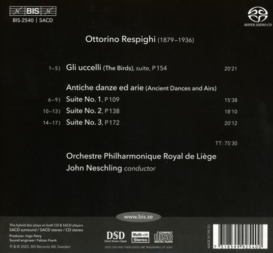Gli Uccelli (The Birds) - SuperAudio CD di Ottorino Respighi,Orchestra Filarmonica di Liegi - 2