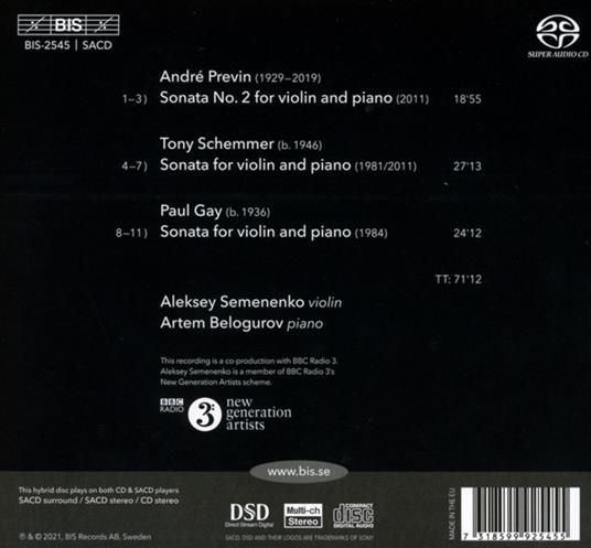 Crossroads. American Violin Sonatas - SuperAudio CD di Aleksey Semenenko - 2