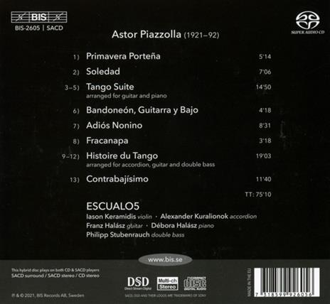 Piazzola - Escualo5 - CD Audio di Escualo5 - 2