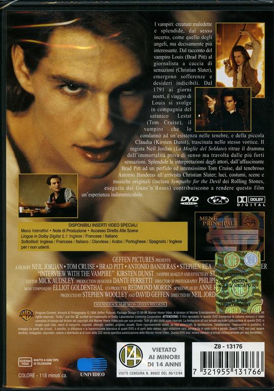 Intervista col vampiro di Neil Jordan - DVD - 2