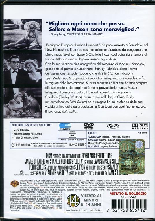 Lolita di Stanley Kubrick - DVD - 2