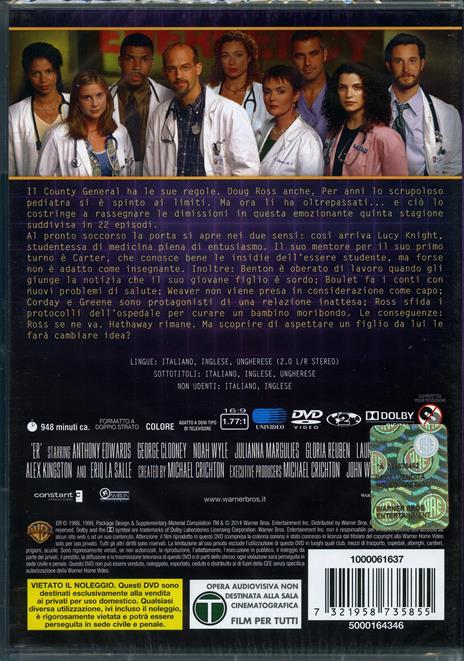 ER Medici in prima linea. Stagione 5 (4 DVD) - DVD - 2
