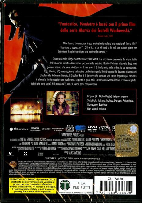 V per vendetta di James McTeigue - DVD - 2