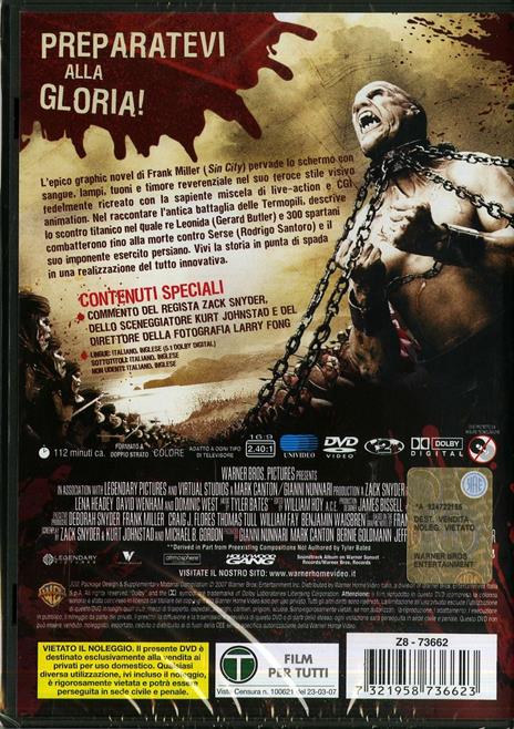 300 (1 DVD) di Zack Snyder - DVD - 2