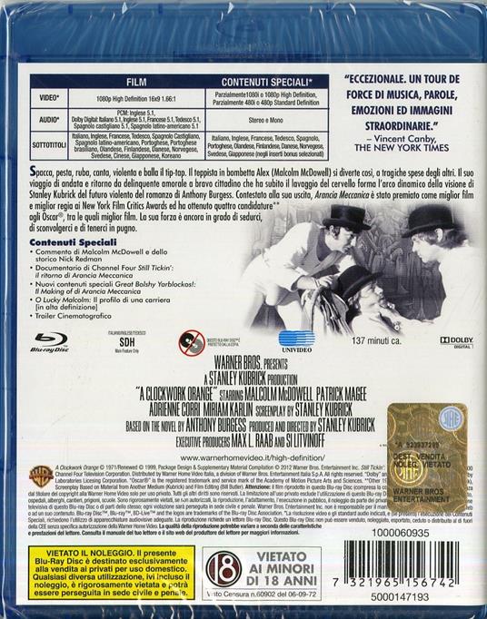 Arancia meccanica<span>.</span> Edizione speciale di Stanley Kubrick - Blu-ray - 2