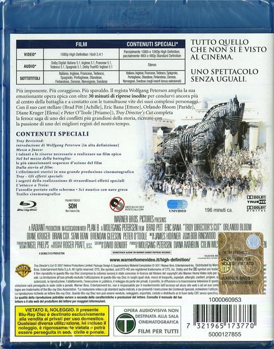 Troy<span>.</span> Special Edition di Wolfgang Petersen - Blu-ray - 2