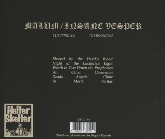 Luciferian Dimensions - CD Audio di Insane Vesper,Malum - 2