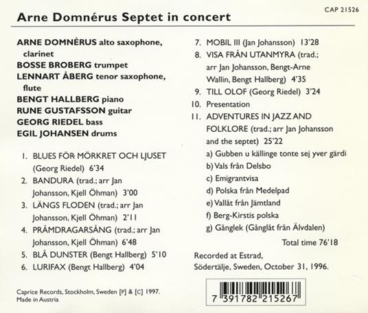 Live In Concert '96 - CD Audio di Arne Domnérus - 2