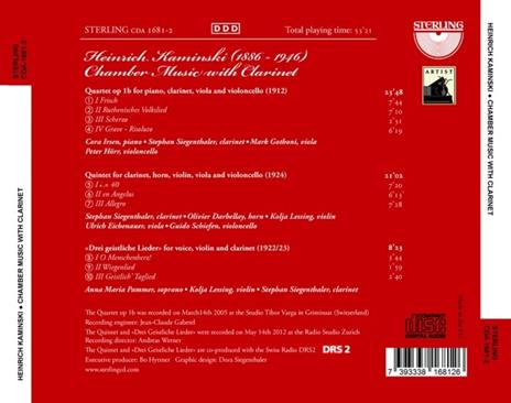 Chamber Music With Clarinet - CD Audio di Heinrich Kaminski - 2