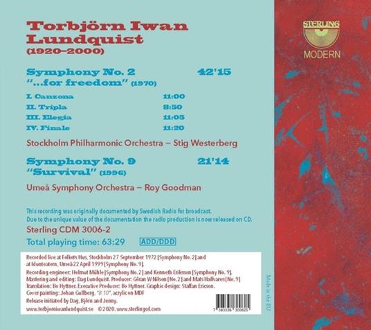 Torbjorn Iwan Lundquist - Symphonies Nos. 2 & 9 - CD Audio - 2