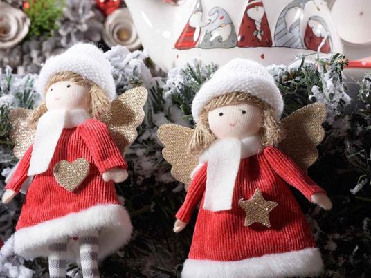 Angioletti Natalizi da Appendere in Velluto Addobbi per Albero di Natale  Set 9 Decorazioni di Natale per Casa Vetrine e Negozi - - Idee regalo