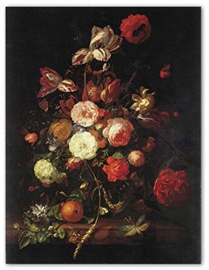 Stampa Su Tela - Canvas - Fiori E Arancia - Ruysch - 50X70Cm - Senza Telaio - copertina