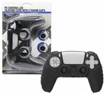 Controller Silicon case (black) + 2 Thumb caps PS5
