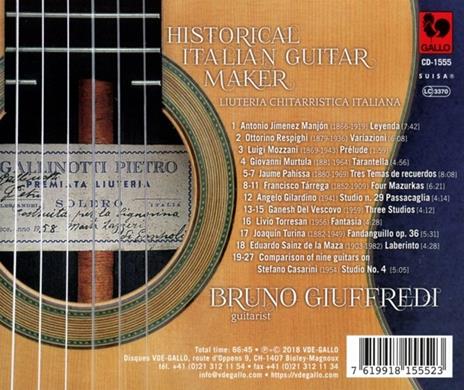 Bruno Giuffredi: Historical Italian Guitar Maker - Liuteria Chitarristica Italiana - CD Audio - 2