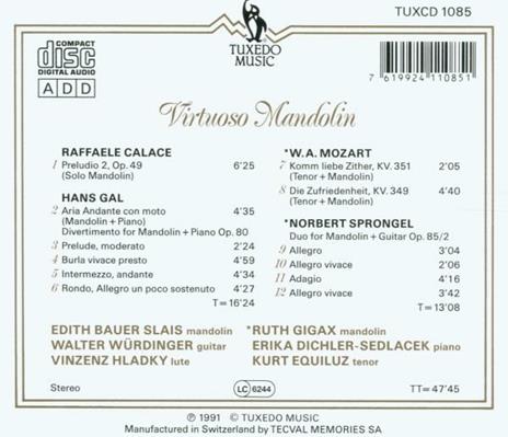 Virtuose Mandoline - CD Audio - 2