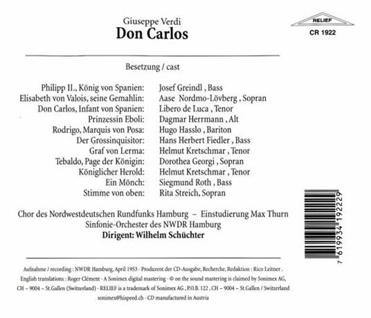 Don Carlos - CD Audio di Giuseppe Verdi - 2