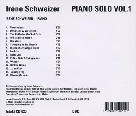 Piano Solo 1 - CD Audio di Irene Schweizer - 2