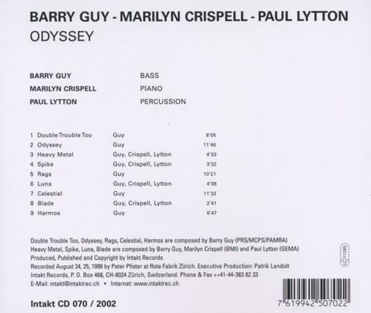 Odyssey - CD Audio di Barry Guy - 2