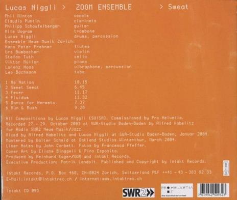 Sweat - CD Audio di Lucas Niggli - 2