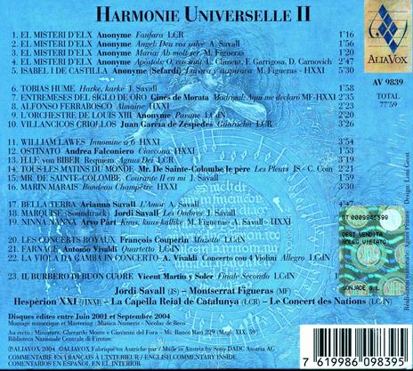 Harmonie Universelle II - CD Audio di Jordi Savall,Montserrat Figueras,Le Concert des Nations,Hespèrion XXI,Capella Reial de Catalunya - 2