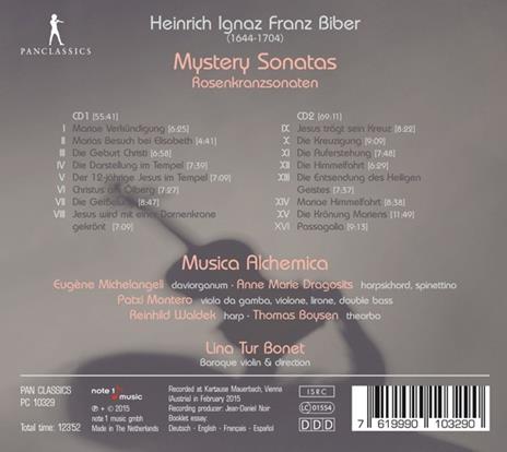 Mystery Sonatas - CD Audio di Heinrich Ignaz Franz Von Biber - 2