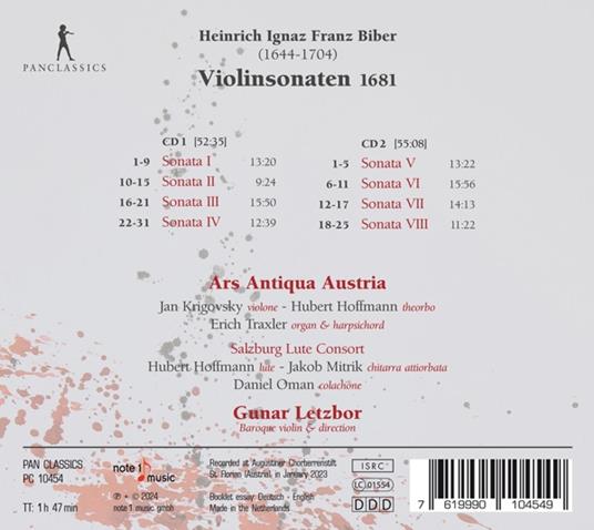 Violinsonaten 1681 - CD Audio di Gunar Letzbor - 2
