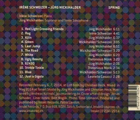 Spring - CD Audio di Irene Schweizer,Jurg Wickihalder - 2