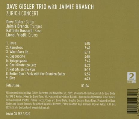 Zurich Concert - CD Audio di Dave Gisler - 2