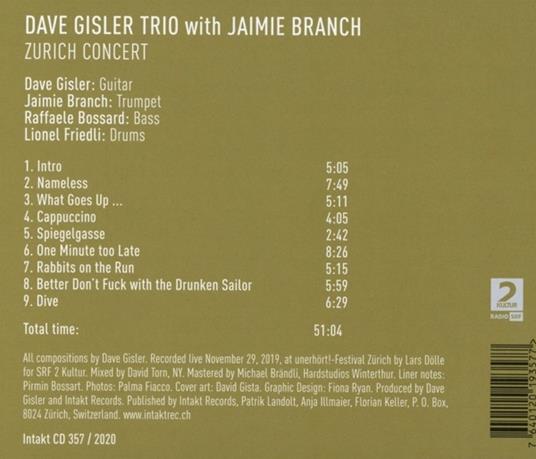 Zurich Concert - CD Audio di Dave Gisler - 2