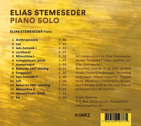 Piano Solo - CD Audio di Elias Stemeseder - 2
