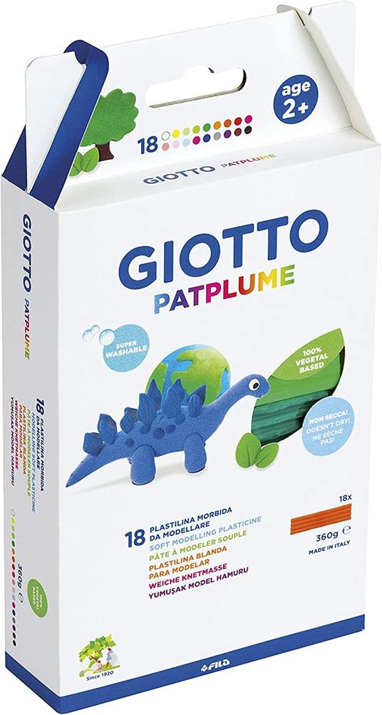 Pasta da modellare Giotto Patplume. Scatola 10 panetti da 20 g. Colori classici + fluo assortiti - 3