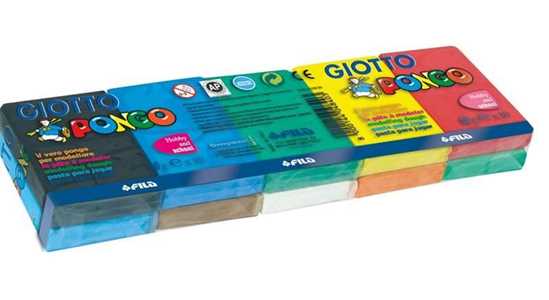 Giocattolo Pasta da modellare Giotto Pongo. Scatola 10 panetti da 50 g. Colori assortiti Pongo