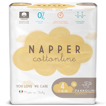 Pannolini Cotton Line Maxi 16 Pezzi Per Bambini 7-18 Kg  Pf01Np04U016