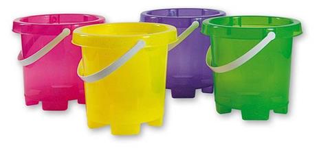 Secchiello Torre Trasparente Colorato Con Paillettes