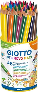 Pastelli Colorati a Matita Giotto Stilnovo Maxi, Barattolo 48 Pezzi
